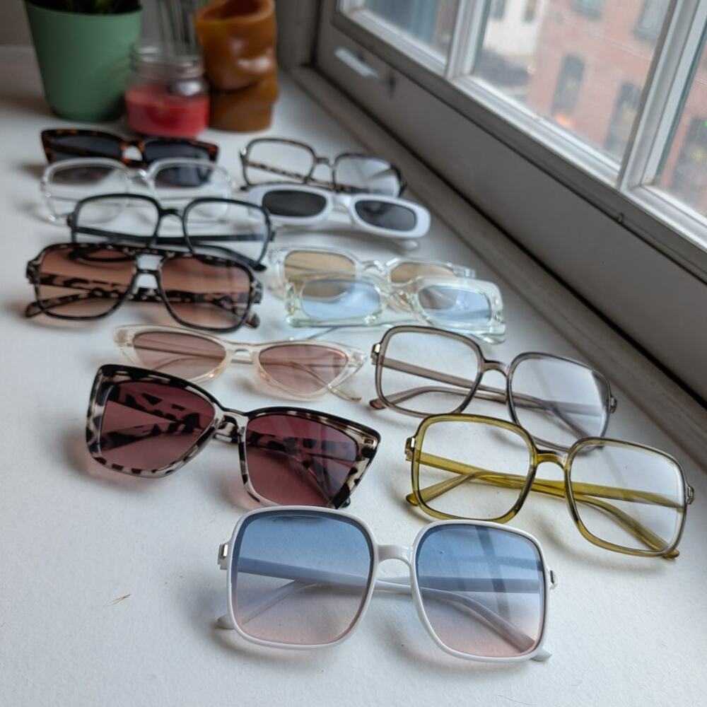 Retro Clear Square Sunglasses Baby Blue Pastel Shades Y2K Festival Chic Sunnies - Picture 3 of 7